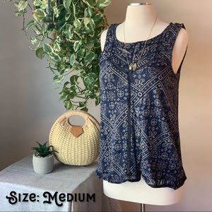 Bohemian Pattern Tank with CutOut Detail